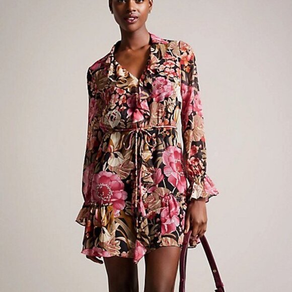 TED BAKER - Cecihly Ruffled Mini Dress - Picture 1 of 6